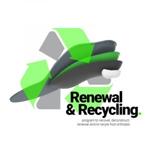 Return, Renew & Recycle<br><small><font color="#BEBEBE">Recycle your old orthoses</small></font>